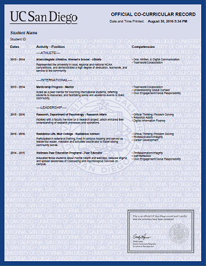 transcript ucsd learning sample uc involvement recognized campus diego san official